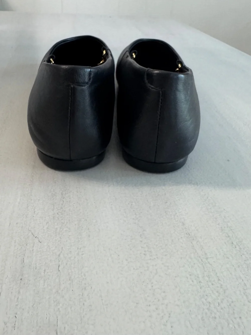 Madewell Womens Black Remy Mary Jane Leather Chain-Accent Ballet Flats Sz 9 NWOT